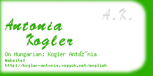 antonia kogler business card